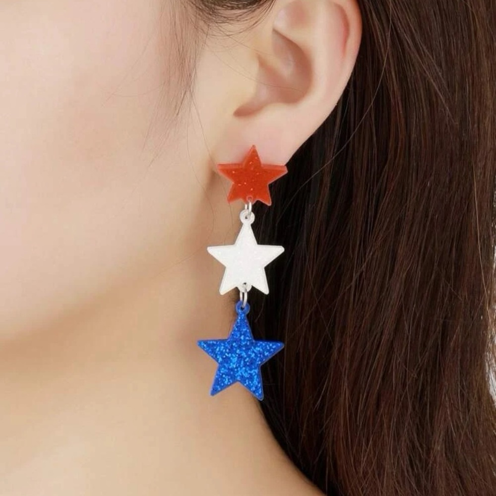 USA Star Earrings